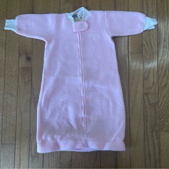 Carter's Other - VINTAGE CARTERS PINK FLEECE EMBROIDERED ELEPHANT SLEEP SACK SIZE 6 MONTHS